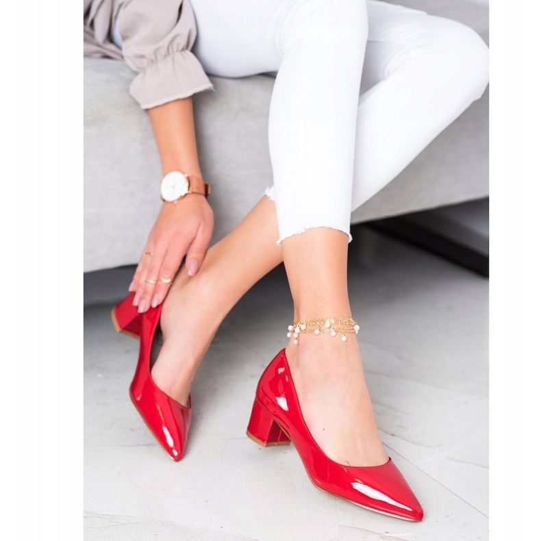 Goodin Décolleté Laccate In Spitz rosso 1