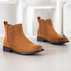 Ideal Shoes Stivaletti Chelsea in pelle scamosciata marrone 1