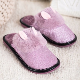 Bona Pantofole Glitter Con Danni viola 1