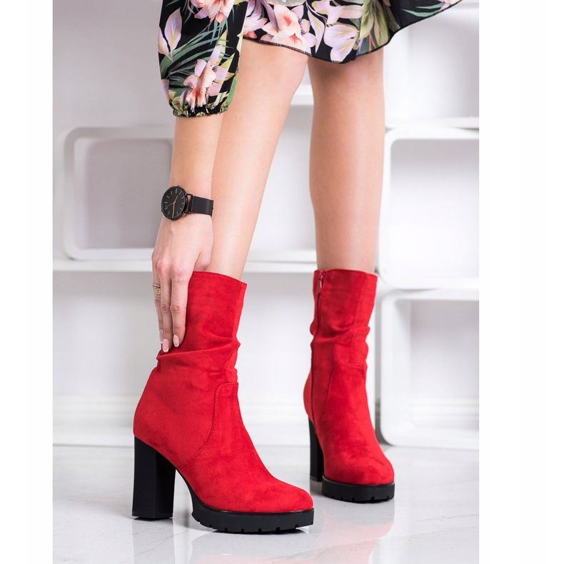 Bella Paris Stivali Alti Sulla Piattaforma rosso 1