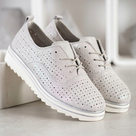 Goodin Calzature in pelle traforata beige 2