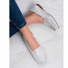 Filippo Mocassini in pelle lucida argento 2