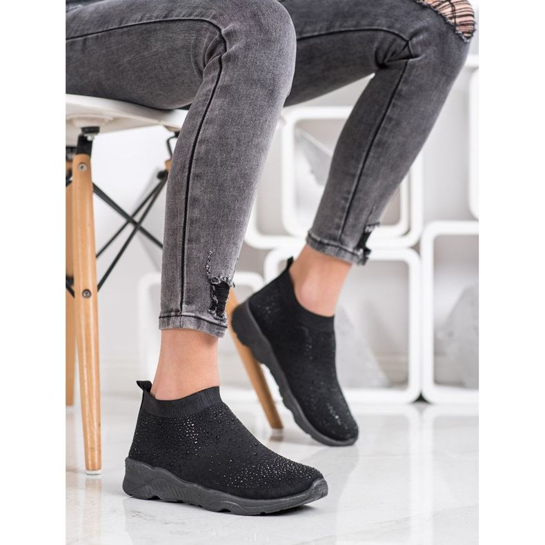 Goodin Slipons Neri Con Cristalli nero 2