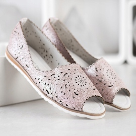 Ballerine VINCEZA in pelle rosa argento 1