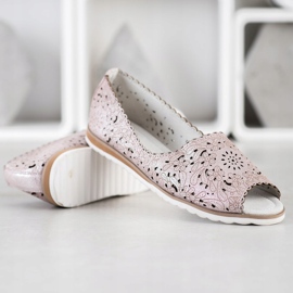 Ballerine VINCEZA in pelle rosa argento 2
