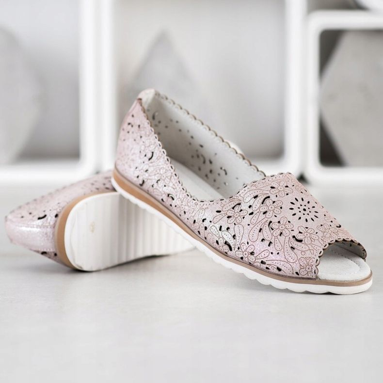Ballerine VINCEZA in pelle rosa d'argento 2