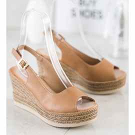 Sabatina Sandali con zeppa leggera marrone 1