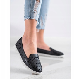 Sabatina Slipon con motivo traforato nero 2