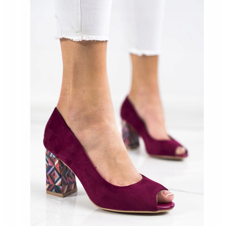 Sabatina Décolleté Con Tacco Fantasia viola 1