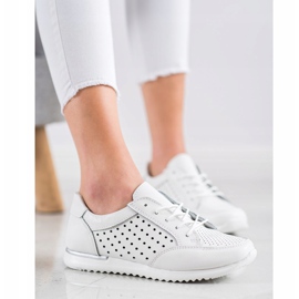 Kylie Scarpe in pelle traforata bianca 2