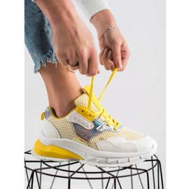 SHELOVET Scarpe da ginnastica alla moda bianco multicolore giallo 1