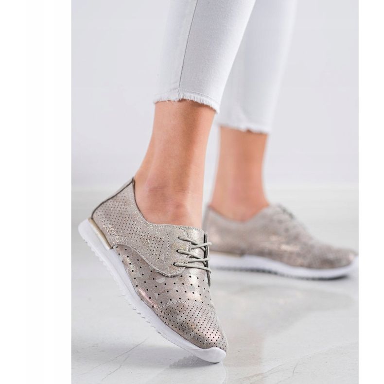 Kylie Scarpe in pelle traforata marrone multicolore 1