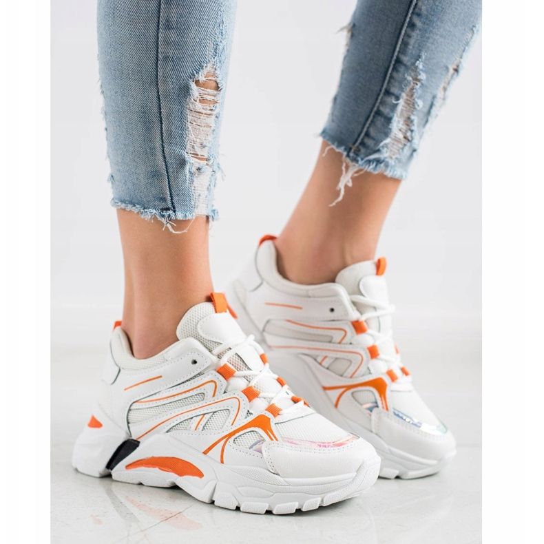 SHELOVET Sneakers Con Inserto Arancio bianca arancia 2