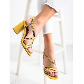 Kylie Sandali con stampa serpente giallo 2