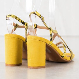 Kylie Sandali con stampa serpente giallo 1