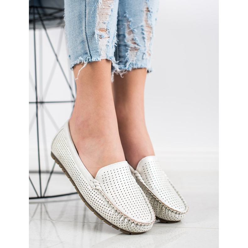Kylie Mocassini casual traforati bianco 1