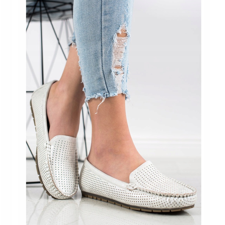Kylie Mocassini casual traforati bianca 2