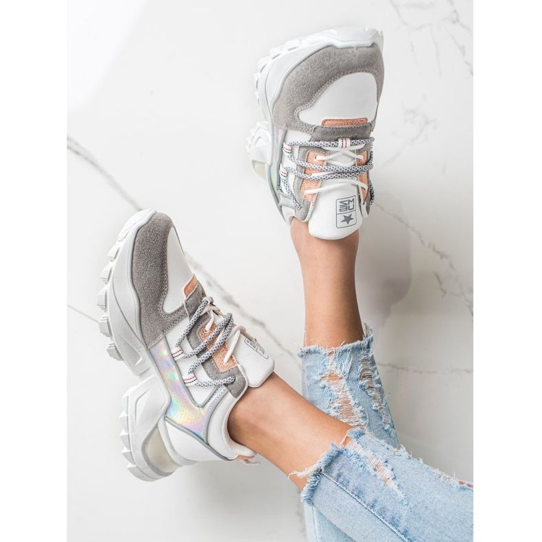 SHELOVET Scarpe da ginnastica alla moda bianco multicolore 1