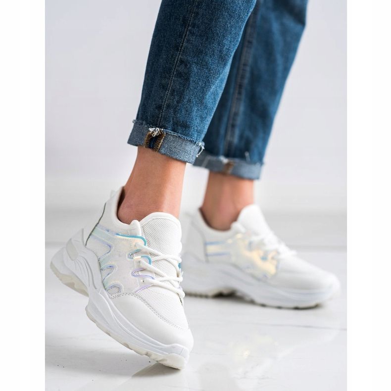 SHELOVET Sneakers Primaverili Con Effetto Holo bianco 2