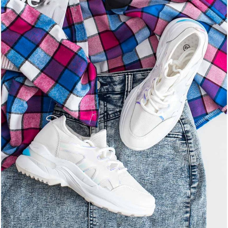 SHELOVET Sneakers Primaverili Con Effetto Holo bianco 1