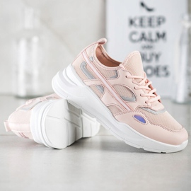 SHELOVET Scarpe da ginnastica rosa casual 1