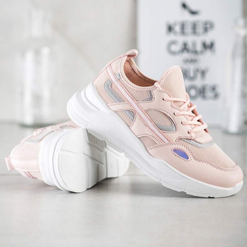 SHELOVET Scarpe da ginnastica rosa casual 1