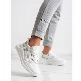 SHELOVET Scarpe da ginnastica bianche casual bianco grigio 2
