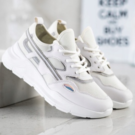 SHELOVET Scarpe da ginnastica bianche casual bianca grigio 1