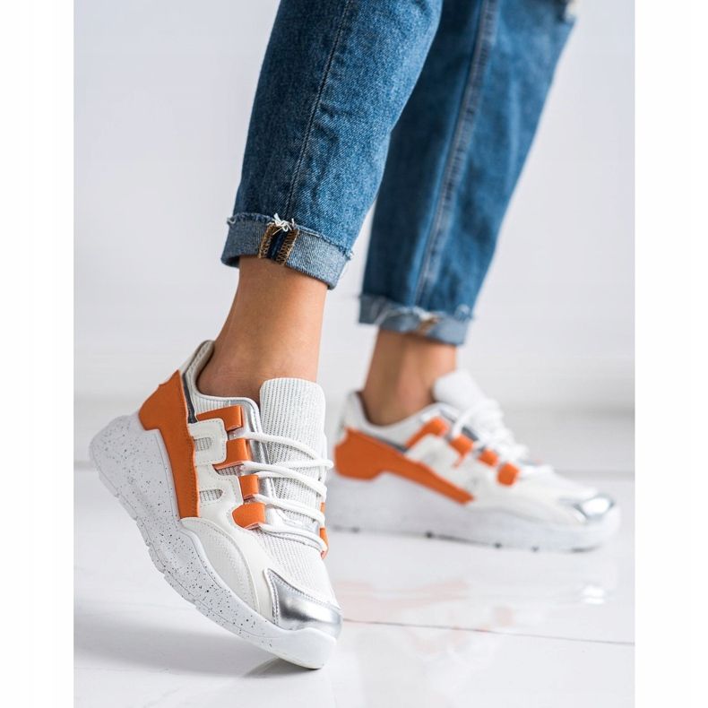 Ideal Shoes Sneakers Con Inserto Arancio bianco arancia 2