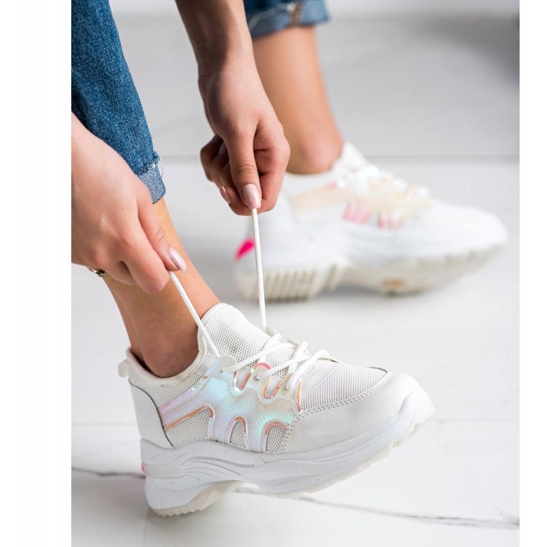 SHELOVET Sneakers Primaverili Con Effetto Holo bianca 2