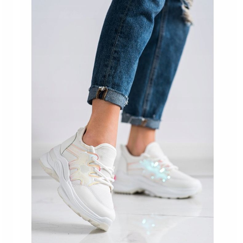 SHELOVET Sneakers Primaverili Con Effetto Holo bianco 1