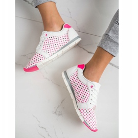 Kylie Sneakers traforate bianche e rosa bianco 2