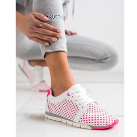 Kylie Sneakers traforate bianche e rosa bianco 1