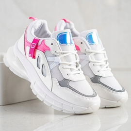 SHELOVET Sneakers Sulla Piattaforma Con Mesh bianco rosa 2