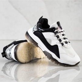 Ideal Shoes Sneakers Sulla Piattaforma Nera bianco 2