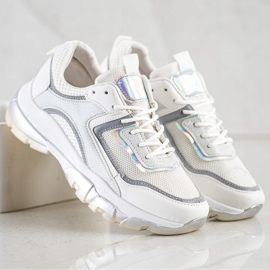 Ideal Shoes Sneakers Con Inserto Glitter bianco 1