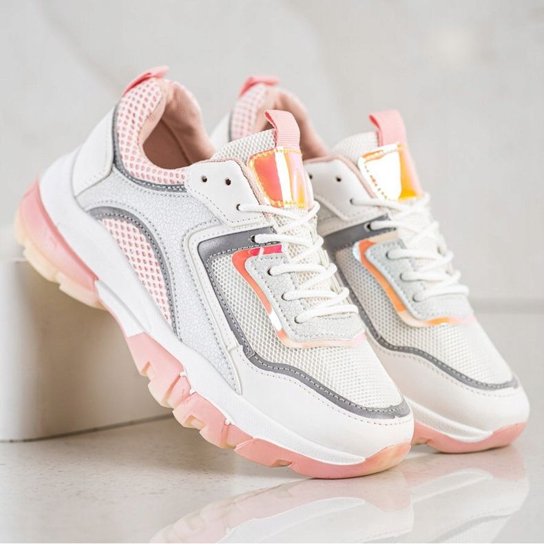 Ideal Shoes Sneakers Con Inserto Glitter bianco 2
