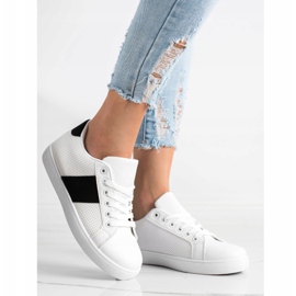 SHELOVET Sneakers Traforate Con Ecopelle bianco 1
