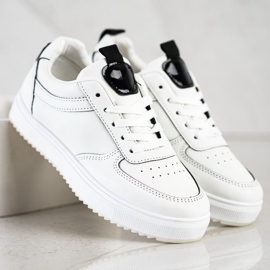 SHELOVET Scarpe sportive in ecopelle bianco 2
