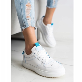 SHELOVET Scarpe sportive in ecopelle bianca 2