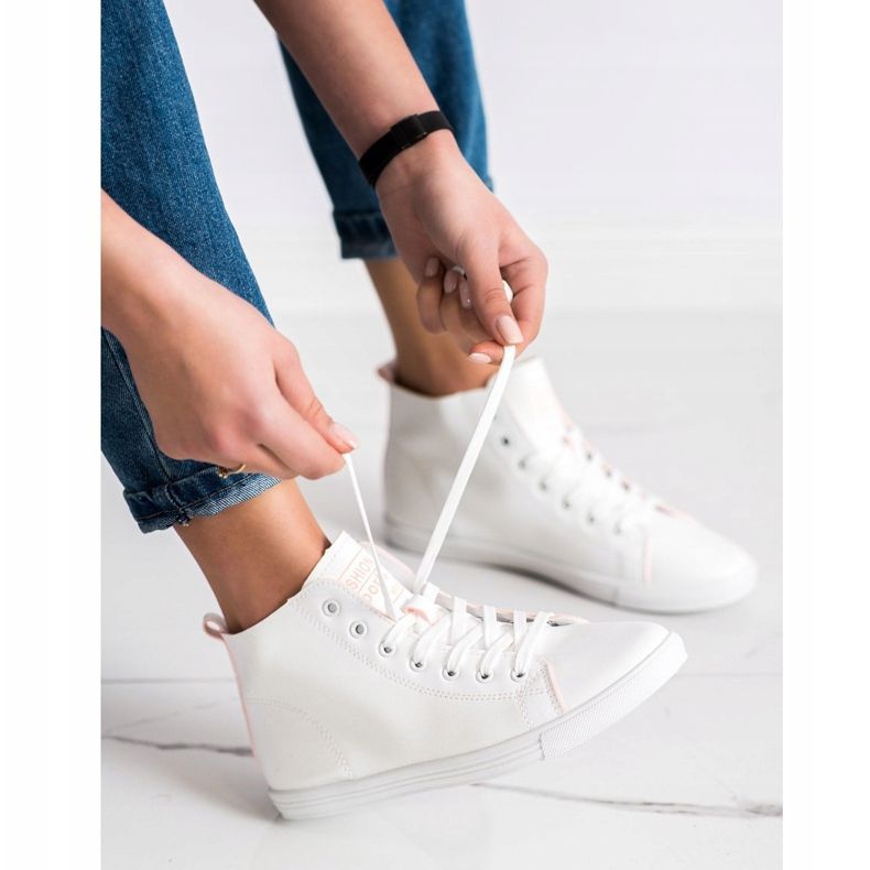 Ideal Shoes Scarpe da ginnastica di alta moda per lo sport bianco 2