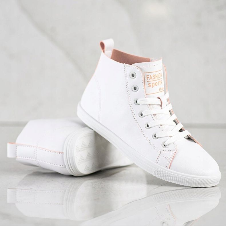 Ideal Shoes Scarpe da ginnastica di alta moda per lo sport bianca 1