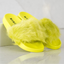 SHELOVET Pantofole In Gomma Con Pelliccia verde giallo 1