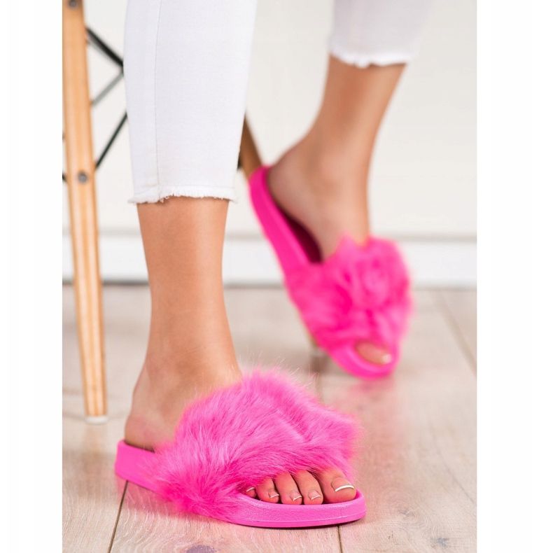SHELOVET Pantofole In Gomma Con Pelliccia rosa 2