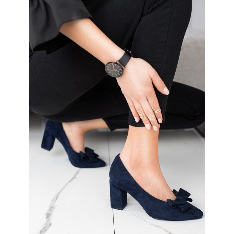 Décolleté blu navy con fiocco VINCEZA 1