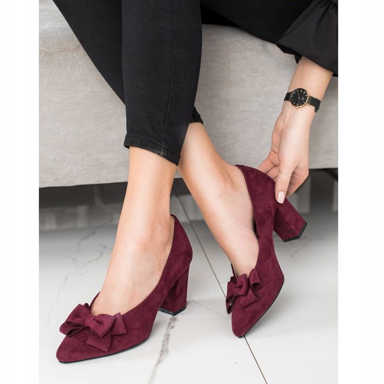 Décolleté bordeaux con fiocco VINCEZA rosso multicolore 2