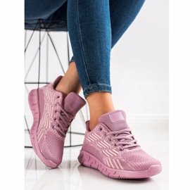 Bona Scarpe sportive traforate viola 1