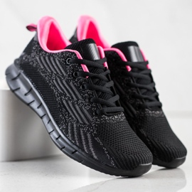 Bona Scarpe sportive traforate nero rosa grigio 1