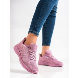 Bona Scarpe sportive per la velocità di corsa rosa 1