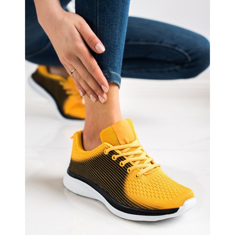 Bona Sneakers sportive leggere nero giallo 2